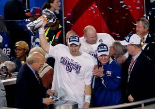 Super Bowl XLII: the New England Patriots vs. the New York Giants on Feb. 3, 2008. The Giants defeated the Patriots 17-14 in Glendale, Ariz.